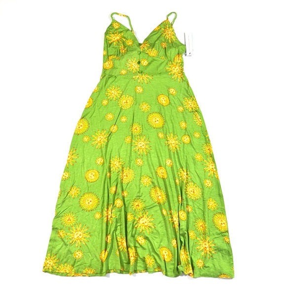 New ModCloth Seaside Vacay Slip Dress Lime Suns - Picture 2 of 7